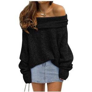 Amazon Black Off-Shoulder Sweater